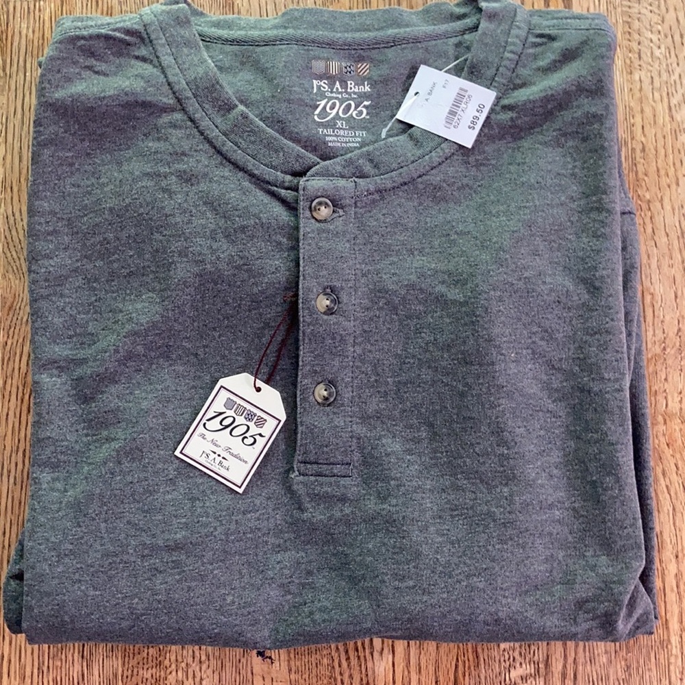 Jos A Bank 1905 Henley long sleeve T- shirt